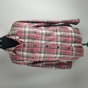 Tilley Plaid Button Up Shirt Size M